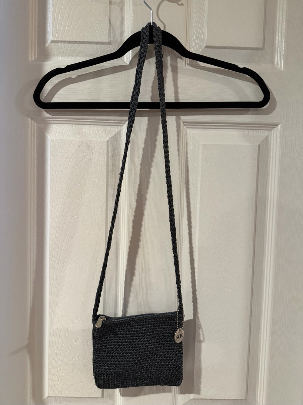 The SAK gray Crochet Crossbody Bag